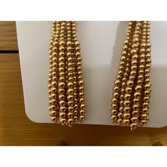 J Crew Gold Tassel Earrings Glam Flirty Girly Sparkle Holiday Festive Date Night - Picture 5 of 5
